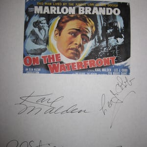 On the Waterfront Script Movie Film Signed Screenplay Autograph X5 Marlon Brando Karl Malden Lee J. Cobb Rod Steiger Leif Erickson signature