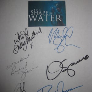 The Shape of Water Signed Film Movie Script Screenplay Autograph X7 Guillermo del Toro Sally Hawkins Michael Shannon Octavia Spencer Jones