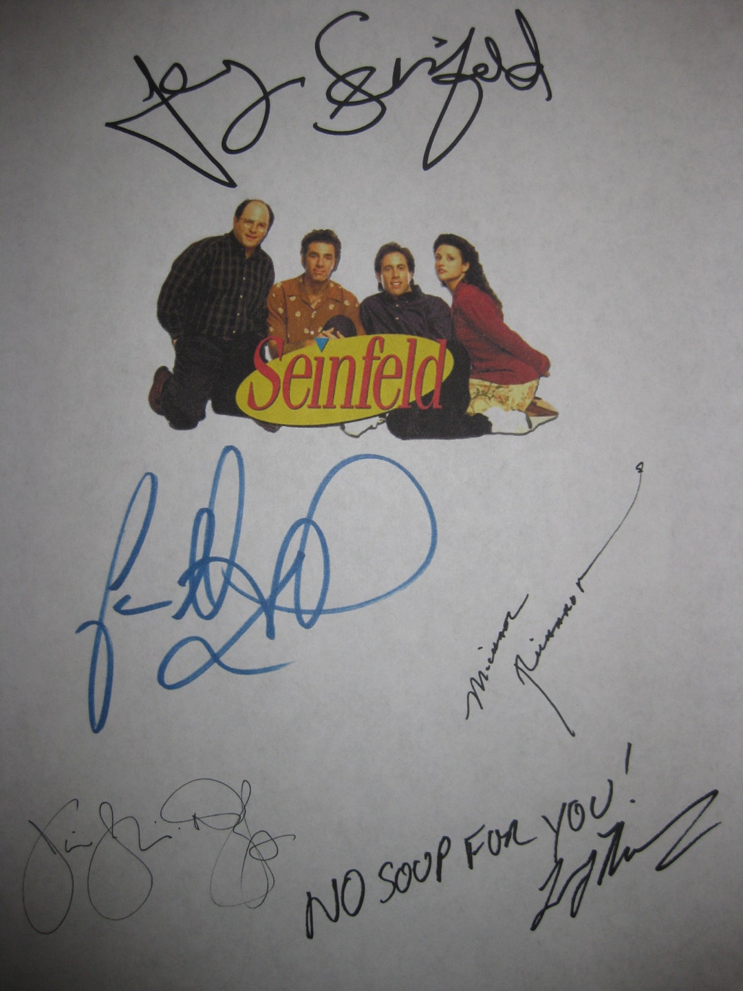 Seinfeld Signed TV Soup Nazi Script Screenplay Autographs Jerry ...