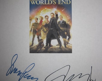 The World's End Signed Film Movie Screenplay Script X5 Autograph Simon Pegg Nick Frost Edgar Wright Martin Freeman David Bradley signature