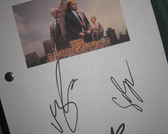 El aprendiz firmado 2024 película guión guión X4 autógrafos Sebastian Stan Jeremy Strong Martin Donovan Maria Bakalova reimpresión rep