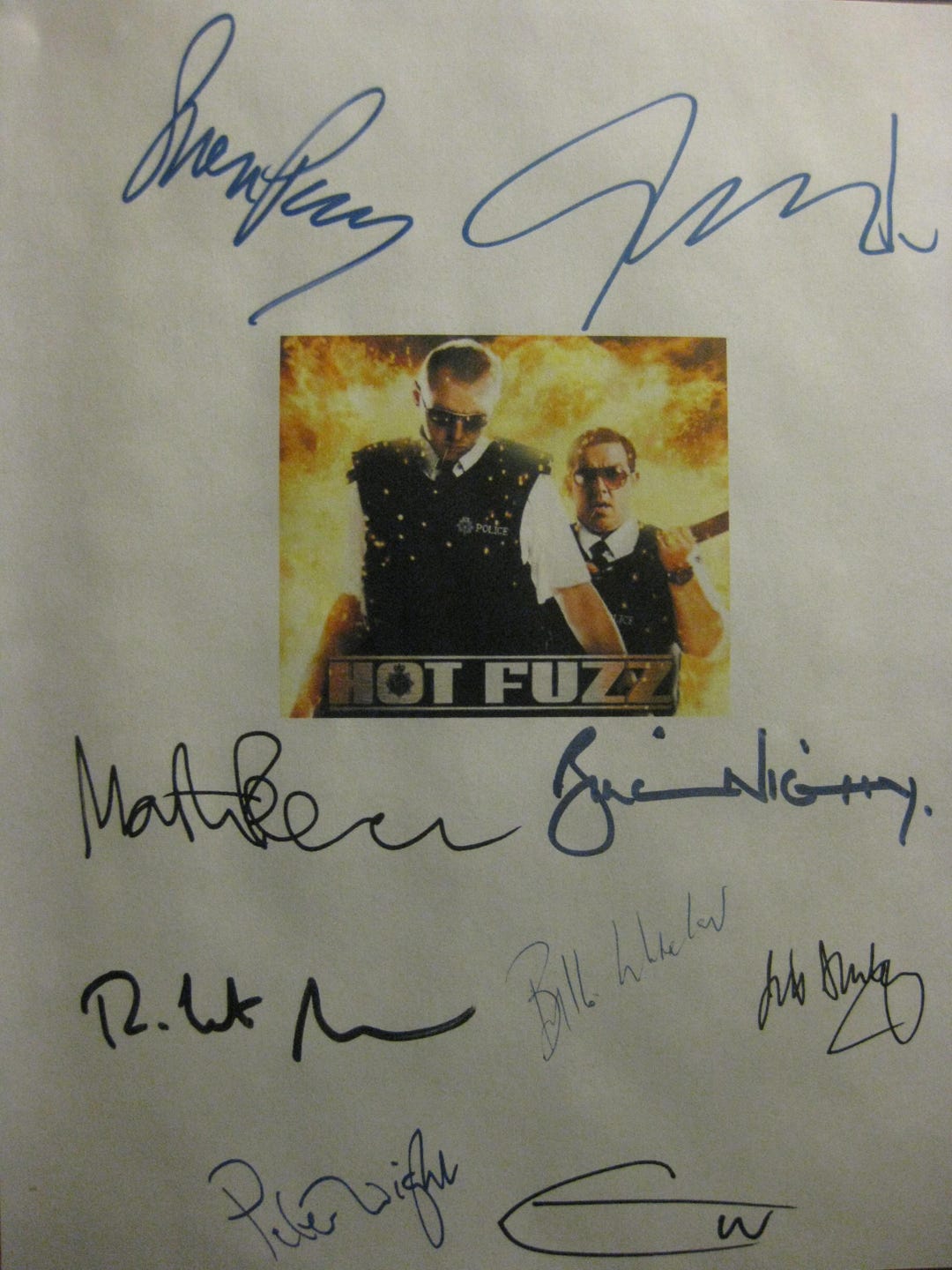 Hot Fuzz Signed Film Movie Screenplay Script X9 Autograph Simon Pegg ...
