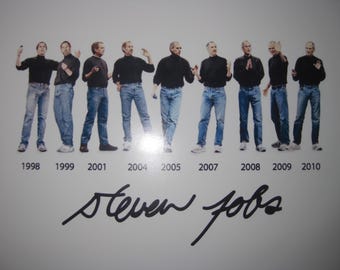Steve Jobs Signed Photo Steven 1998 to 2010 8x10 Autographed Signature Picture apple iphone creator Rare mini poster reprint reproduction