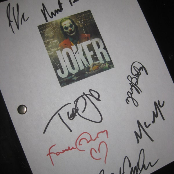 Joker Signed Film Movie Script Screenplay X7 Autographs Todd Phillips Joaquin Phoenix Robert De Niro Zazie Beetz Frances Conroy Brett Cullen
