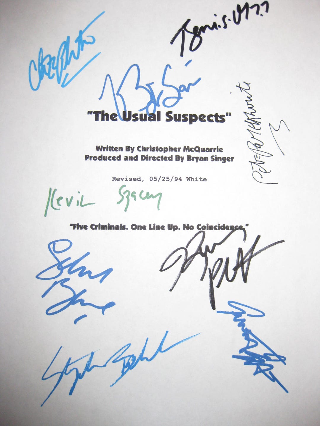 Bryan In Script The Usual Suspects Signed Movie Film Screenplay Script Autographs X9 ...