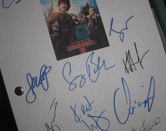 How to Train Your Dragon 2 Signed Film Movie Script Screenplay X11 autographs Jay Baruchel Cate Blanchett Gerard Butler Craig Ferguson repnt