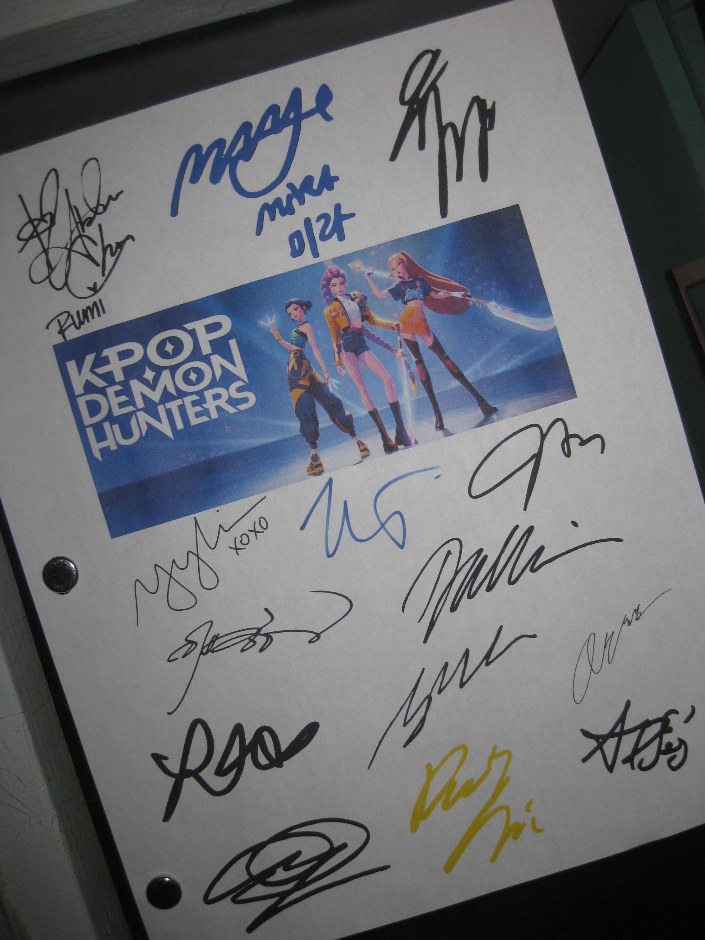 Kpop Demon Hunters Signed Movie Film Script Screenplay X14