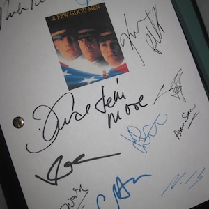 A Few Good Men Signed Movie Film Script Screenplay X12 Autographs Tom Cruise Jack Nicholson Demi Moore Kevin Bacon Rob Reiner Aaron Sorkin
