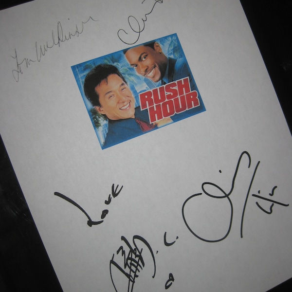 Rush Hour Signed Film Movie Screenplay Script X4 Autograph Jackie Chan Chris Tucker Chris Penn Tom Wilkinson signature funny classic 1998