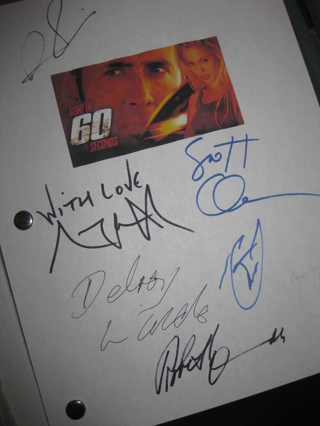Gone in 60 Seconds Signed Movie Film Script Screenplay X7 Autograph ...