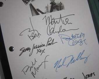 Guión de película firmado por Ed Wood, guión de película X11, autógrafo de Tim Burton, Johnny Depp, Martin Landau, Sarah Jessica Parker, Patricia Arquette, reprend.