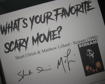 Scream Signed Film Quote Autograph Inspirational "What's your fav scary movie" Skeet Ulrich Matthew Lillard Picture Display 8x10 frame ready