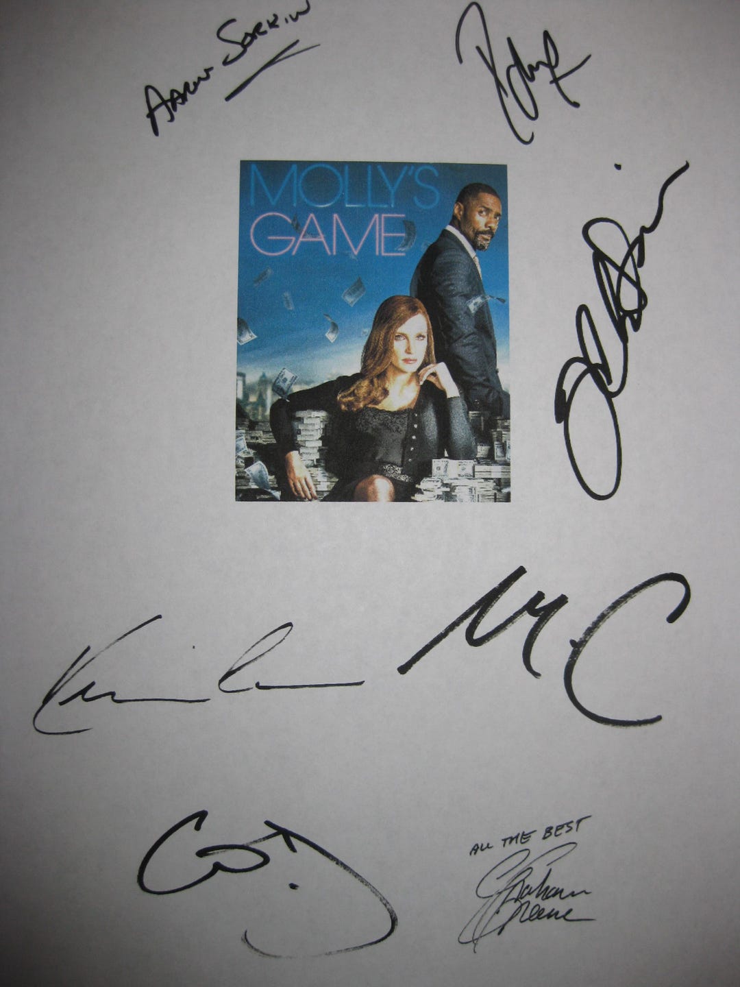 Molly's Game Signed Film Movie Script Screenplay Autographs X7 Aaron ...