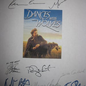 Dances With Wolves Signed Movie Film Script Screeplay Autograph X9 Kevin Costner Mary McDonnell Graham Greene Tantoo Cardinal Tom Everett