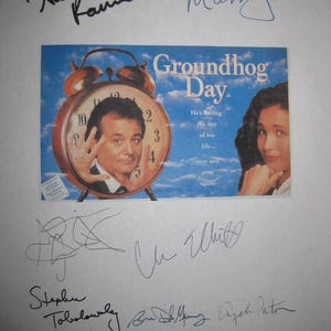 Groundhog Day Signed Script Screenplay X8 Harlod Ramis Bill Murray Andie MacDowell Chris Elliot Brian Doyle-Murray Stephen Tobolowsky Paton