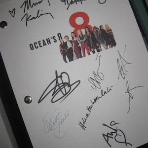 Ocean's 8 Eight firmato film sceneggiatura sceneggiatura X9 autografo Sandra Bullock Cate Blanchett Anne Hathaway Helena Bonham Carter Awkwafina