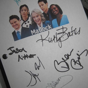 Matlock Signed TV Pilot Script Screenplay X7 Autographs Kathy Bates Skye P Marshall Jason Ritter Beau Bridges David Del Rio Leah Lewis REPNT
