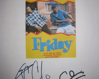Friday Signed Movie Film Script Screenplay X2 Ice Cube Chris Tucker Autographs signature funny movie birthday christmas graduation gift