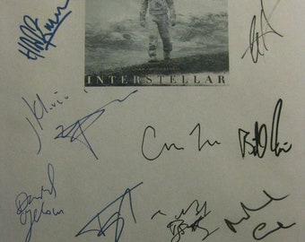 Interstellar Signed Film Movie Script X16 Autograph Matthew McConaughey Anne Hathaway Matt Damon John Lithgow Michael Caine Hans Zimmer