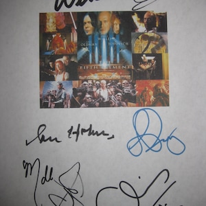 The Fifth Element Signed Film Movie Script Screenplay Autograph X6 Bruce Willis Gary Oldman Ian Holm Milla Jovovich Chris Tucker Luke Perry