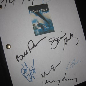 Twister Signed Film Movie Screenplay Script X8 Autograph Helen Hunt Bill Paxton Cary Elwes Jami Gertz Philip Seymour Hoffman Alan Ruck 1996