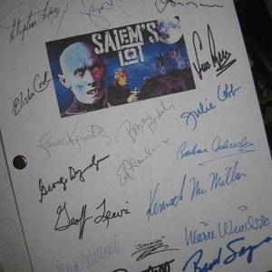 Salem&#39;s Lot Signed TV mini series Script Screenplay X18 Autographs Stephen King David Soul James Mason Lance Kerwin Bonnie Bedelia reprint
