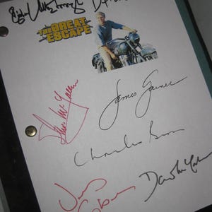 The Great Escape Signed Film Movie Script Screenplay Autograph Steve McQueen James Garner Richard Attenborough Charles Bronson