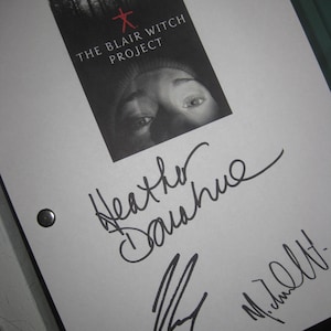 The Blair Witch Project Signed Movie Film Script Screenplay X3 autograph Heather Donahue Joshua Leonard Michael C. Williams signature 1999 R