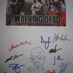 Sceneggiatura autografata di The Walking Dead per la TV X12 Autografi di Andrew Lincoln, Robert Kirkman, Frank Darabont, Jon Bernthal, Sarah Wayne Callies