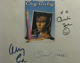 Cry Baby Película Firmada Guión de Película Guión X8 Autógrafo Johnny Depp Iggy Pop Traci Lords John Waters Ricki Lake Amy Locane Susan Tyrrell
