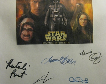 Star Wars Episodio 3 La Venganza de los Sith Película Firmada Guión de Película Guión Autógrafos Jackson Ewan McGregor Natalie Portman George Lucas