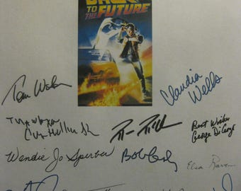Michael J Fox Powrót do przyszłości podpisany film Scenariusz X20 Autografy Christopher Lloyd Lea Thompson Crispin Glover Billy Zane