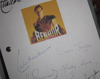 Guión de película firmado Ben-Hur, guión de película X8, autógrafo Charlton Heston, Jack Hawkins, Stephen Boyd, Hugh Griffith, Martha Scott, reimpresión, reproducción