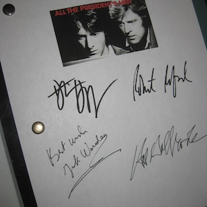 All the President's Men Signed Film Movie Screenplay Script autograph X6 Dustin Hoffman Robert Redford Jack Warden Ned Beatty reprint reprod