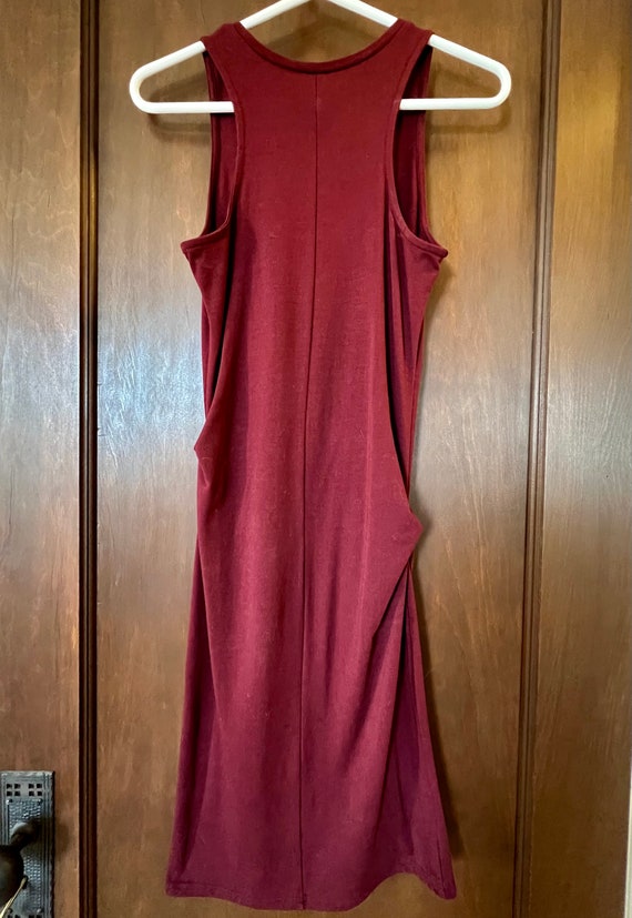 Vintage  1990s Knit Burgundy Sleeveless Dress XS - image 2