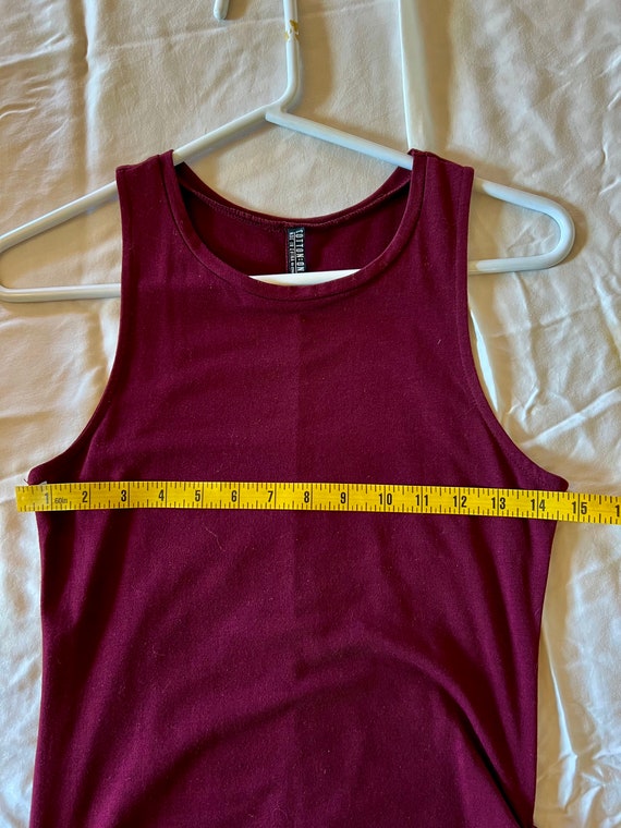 Vintage  1990s Knit Burgundy Sleeveless Dress XS - image 3