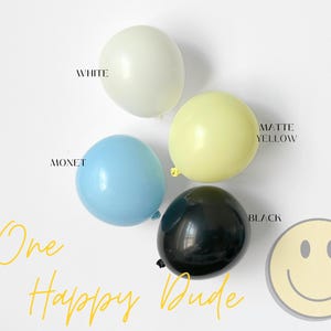 DIY Balloon Garland Kit |White Monet Lemonade Black Balloon Arch Birthday Party Decor Baby Shower Bridal Bachelorette Wedding|One Happy Dude