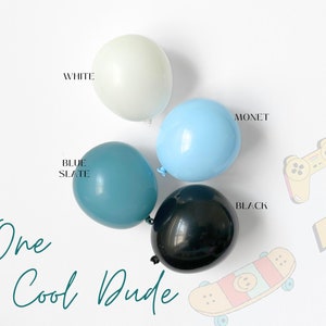 DIY Balloon Garland Kit | White Slate Monet Black Balloon Arch Birthday Party Decor Baby Shower Bridal Bachelorette Wedding| One Cool Dude