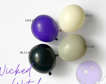 DIY Balloon Garland Kit|Violet Lace Black Stone Balloon Arch Birthday Party Decor Baby Shower Bridal Bachelorette Wedding|Wicked Witch