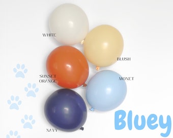 DIY Balloon Garland Kit | White, Navy, Monet, Orange Balloon Arch Birthday Party Decor, Baby Shower, Bridal, Bachelorette, Wedding | Bluey