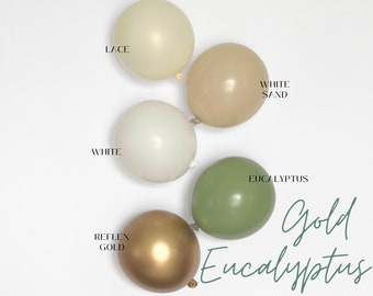 Sage Green DIY Balloon Garland Arch Kit | Gold, Beige, Olive Boho Gender Neutral Baby Shower, Birthday Party Decor, Bridal Shower, Wedding