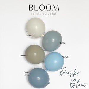 DIY Balloon Garland Kit |Stone,Monet,Fog,White,Blue Balloon Arch Birthday Party Decor, Baby Shower, Bridal, Bachelorette, Wedding |Dusk Blue