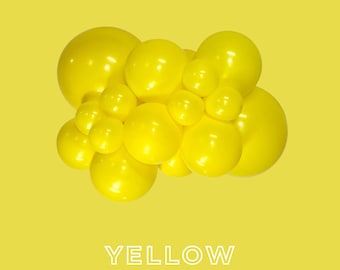 Yellow Latex Balloons - Tuftex Sempertex Kalisan Premium Latex Balloons - 5", 11", 17" - Yellow Balloon Clusters