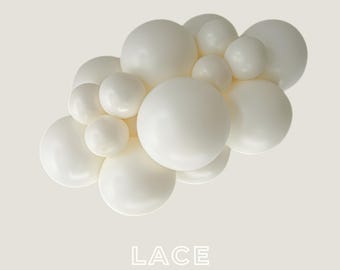 Lace Latex Balloons - Tuftex Sempertex Kalisan Premium Latex Balloons - 5", 11", 17" - Cream Ivory Balloon Clusters