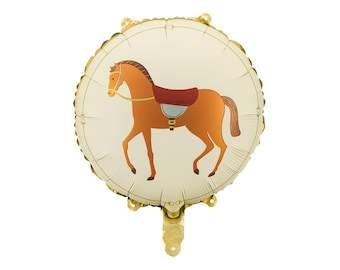 Round Horse Foil Balloon – Animal Balloon for Kids Birthday, Barnyard Party & Western Decorations