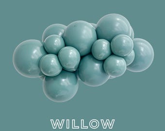Willow Latex Balloons - Tuftex Sempertex Kalisan Premium Latex Balloons - 5", 11", 17" - Green Balloon Clusters