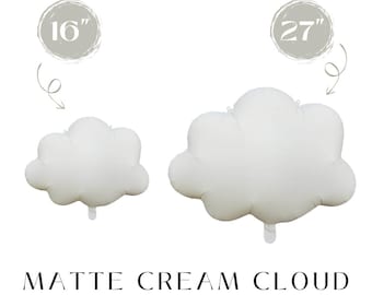 16"/ 27" Matte Cream Cloud - Foil/ Mylar Balloon - Party Supplies Decorations