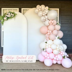 DIY Balloon Garland Kit |Sand Monet Mustard Blue Balloon Arch Birthday Party Decor Baby Shower Bridal Bachelorette Wedding |Toddler's Story image 8