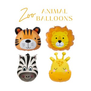 Zoo Animal Balloons - Foil/ Mylar Balloon - Party Supplies Decorations