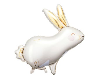White Bunny Foil Balloon – Bunny Balloon for Birthday Parties, Baby Shower, Easter & Kids Party Decorations